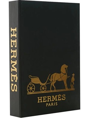 Hermes Siyah Gold Dekoratif Kitap Kutusu