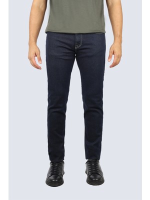 Paul & Shark Erkek Normal Kalıp Eskitme Desenli Pamuklu Denim Lacivert Jeans 15314100-J03