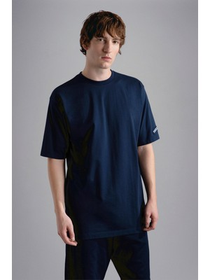 Paul & Shark Erkek Marka Logo Detaylı Bisiklet Yaka Regular Fit Lacivert T-Shirt 24411070-013