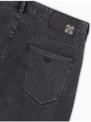 Emporio Armani Erkek Düşük Bel Slim Fit Dar Paça Denim Gri Jeans EM000121 AF14867-M8002