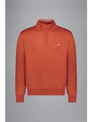 Paul & Shark Erkek Regular Fit Dik Yaka Marka Logolu Uzun Kollu Kırmızı Kazak 14311148-972