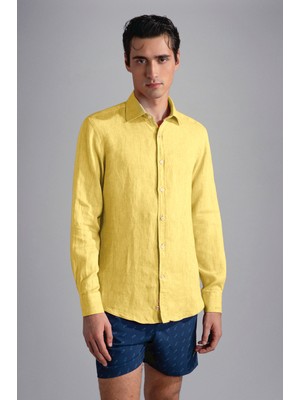 Paul & Shark Erkek Uzun Kollu Rahat Kesim Sarı Gömlek 24413098CF-458