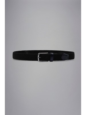 Paul & Shark Erkek Logo Detaylı Metal Tokalı Ayarlanabilir Siyah Kemer 24416004-011