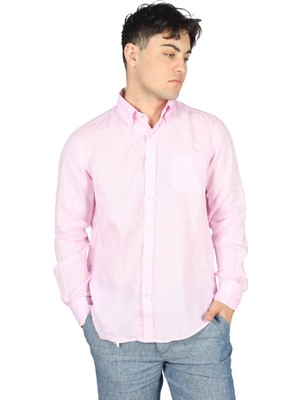 Paul & Shark Erkek Marka Logolu Düğmeli Gömlek Yaka Uzun Kollu Pembe Gömlek 24413098-133