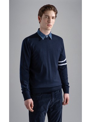 Paul & Shark Erkek Uzun Kollu Rahat Kesim Lacivert Triko 14311023-234