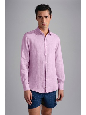 Paul & Shark Erkek Uzun Kollu Rahat Kesim Lila Gömlek 24413098CF-133