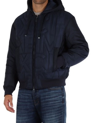 Armani Exchange Erkek Kapüşonlu Günlük Kullanım Marka Detaylı Lacivert Mont 6DZB11 ZN4XZ-1510