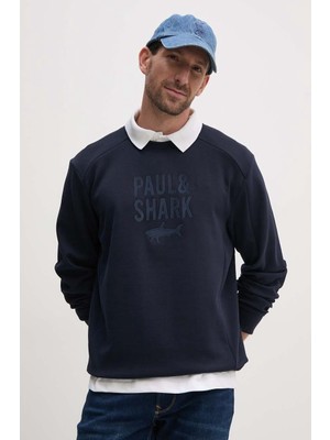 Paul & Shark Erkek Pamuklu Uzun Kol Dokuma Günlük Kullanım Lacivert Sweatshirt 14311890-050