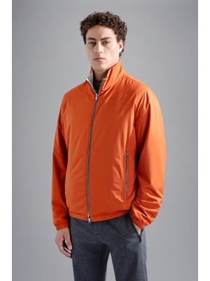 Paul & Shark Erkek Fermuar Kapamalı Dik Yaka Uzun Kollu Turuncu-Gri Mont 14312612-972