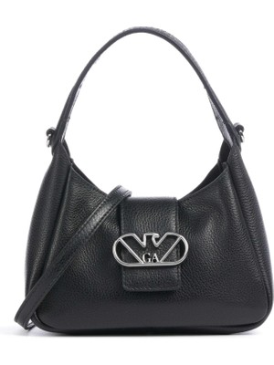 Emporio Armani Kadın Mikro Geyik Desenli Kaplama Siyah Omuz Çantası Y3E235 YWQ9X-80001