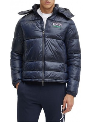EA7 Erkek Kapitoneli Regular Fit Kapüşonlu Şişme Mavi Ceket 6DPB71 PN2MZ-1562