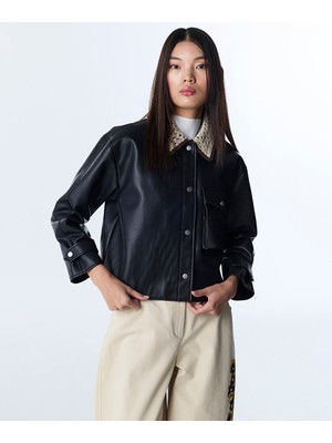 Twist KROŞE YAKALI DERİ GÖRÜNÜMLÜ MONT TS1260012010001