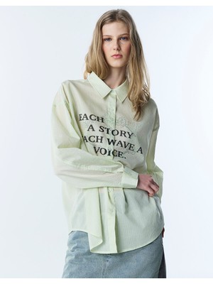 Twist SLOGAN VE GÖRSEL BASKILI OVERSIZE GÖMLEK TS1260025110013