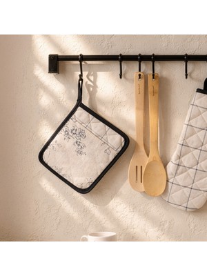 Myhome Evora Tutaç - Ekru / Siyah - 15X20 cm