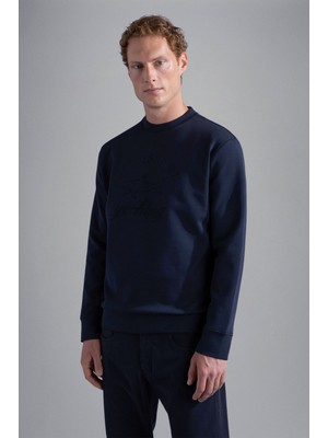 Paul & Shark Erkek Pamuklu Yuvarlak Yaka Marka Logolu Lacivert Sweatshirt 13311821-013