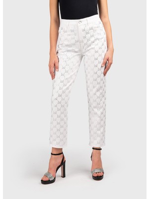 Liu Jo Kadın Dokuma Kumaş  Normal Bel  Düz Model Beyaz Jeans UA4019T4258-11111