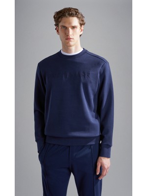 Paul & Shark Erkek Marka Logolu Uzun Kollu Rahat Lacivert Sweatshirt 14311842-050