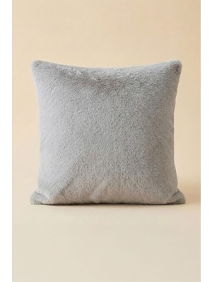 Elart Rabbit Kırlent Kılıfı Peluş Dekoratif (43X43 Cm) Gri