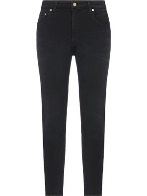 Versace Kadın Slim Fit Dar Paçalı Cepli Günlük Siyah Pantolon 78HAB5J0CDW00-909