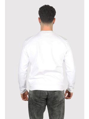 Paul & Shark Erkek Pamuklu Uzun Kol Dokuma Günlük Kullanım Beyaz Sweatshirt 14311890-010