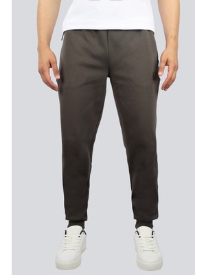 EA7 Erkek Beli ve Paçası Lastikli Regular Fit Pamuklu Kahverengi Eşofman Altı 7M000097 AF12116-U6139