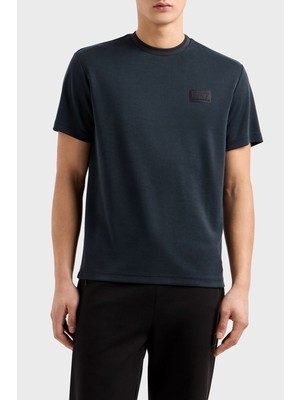 EA7 Erkek Normal Kesim Yuvarlak Yaka Düz Model Siyah T-Shirt 7M000089 AF13862-UC001