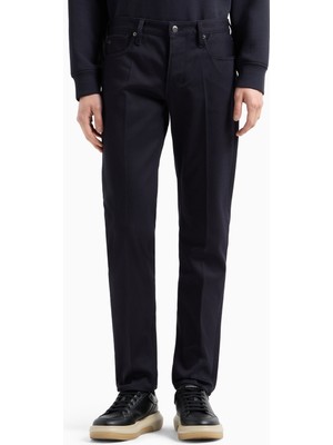 Emporio Armani Erkek Cepte Minik Logo Detaylı Denim Lacivert Pantolon 6D1J75 1NUPZ-0920