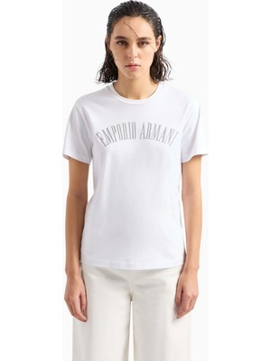 Emporio Armani Kadın Pamuklu Kısa Kollu Yuvarlak Yaka Beyaz T-Shirt 3D2T7S 2JIDZ-0100