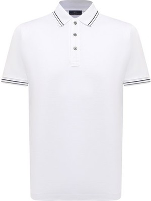 Paul & Shark Erkek Dokuma Polo Yaka Kısa Kol Günlük Beyaz Polo Yaka T-Shirt 24411320-010