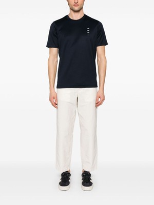 Paul & Shark Erkek Normal Kesim Pamuklu Yuvarlak Yaka Desenli Kısa Kollu Lacivert T-Shirt 25411079-013