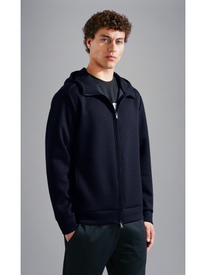 Paul & Shark Erkek Kapşonlu Yaka Fermuarlı Uzun Kollu Lacivert Sweatshirt 14311867-050