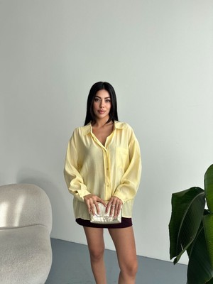 My Lunessa Bambu Dökümlü Oversize Salaş Gömlek