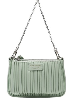 Emporio Armani Kadın Logolu Fermuarlı Deri Günlük Kullanım Yeşil Omuz Çantası Y3H317 YWQ4E-80703