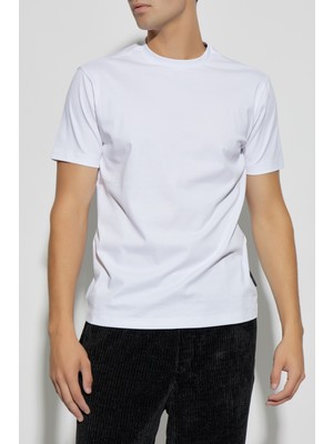 EA7 Erkek Pamuklu Kısa Kollu Günlük Beyaz T-Shirt 7M000023 AF11844-U0002