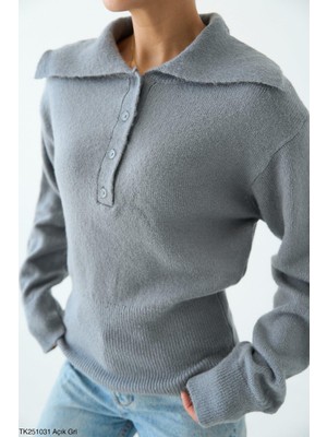 Butik Belvita Patlı Düğmeli Kazak