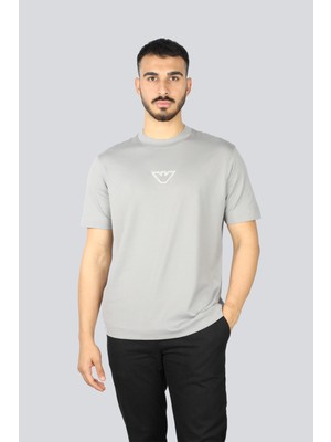 Emporio Armani Erkek Marka Logolu Organik Pamuklu Kısa Kollu Gri1 T-Shirt 6D1TD7 1JOCZ-06A4