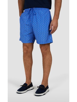 Paul & Shark Erkek Minimal Yoğun Köpek Balık Desenli Bağlamalı Lacivert Mayo 25415048-N19