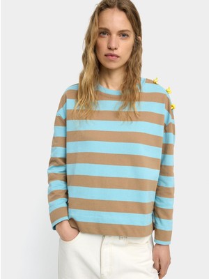 Parfois Çizgili Sweatshirt %100 Pamuk