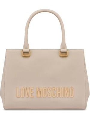 Love Moschino Kadın Çıkarılabilir ve Ayarlanabilir Omuz Askısı Bir Adet Sürgülü Cep Bej Omuz Çantası JC4022PP1MKD0-110