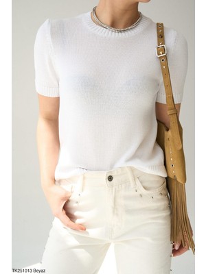 Butik Belvita Kısa Kollu Bisiklet Yaka Kazak