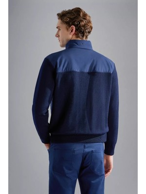 Paul & Shark Erkek Fermuar Kapamalı Dik Yaka Uzun Kollu Mavi Ceket 14311240-050