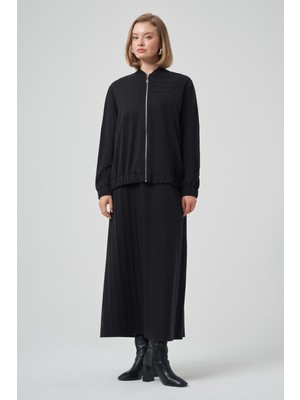 Nuss Bomber Ceket Elbise Takım 1036 Siyah