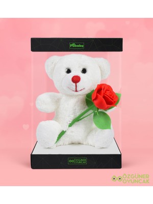 Özgüner Oyuncak 3D Gül Detaylı Kutulu Peluş Ayıcık Sevgililer Günü Sürprizi