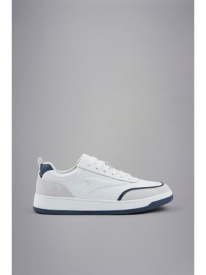 Paul & Shark Erkek Hakiki Deri Rahat Taban Süet Detaylı Beyaz Sneaker 14318003-010