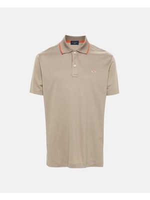 Paul & Shark Erkek Pamuklu Polo Yaka Kısa Kollu Günlük Kullanım Krem Polo Yaka T-Shirt 14311716-128