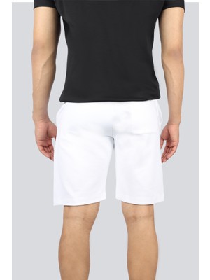 Paul & Shark Erkek Beli Lastikli Logolu Regular Fit Pamuklu Beyaz Şort 25411850-010