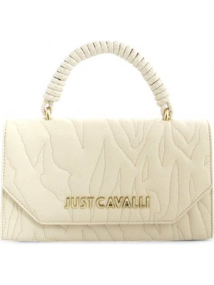 Just Cavalli Kadın Marka Logolu Ayarlanabilir Zincir Askılı Bej Omuz Çantası 77RA4BE4ZSB23-004