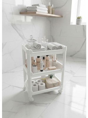 Okyanus Home 3 Katlı Tekerlekli Geniş Banyo-Mutfak Düzenleyici