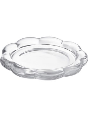 PremiumPort Şeffaf Çiçek Şekilli Mum Tabağı, 11 Cm, Dekoratif ve Zarif Tasarım