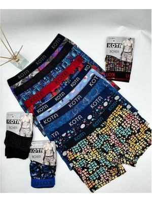 Kota 1015 Erkek Desenli Elastan Boxer